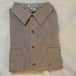 Norm Thompson Beige Cotton-Polyester Shirt